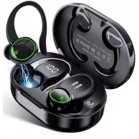 Fone de Ouvido Bluetooth Esportivo A prova dAgua Preto