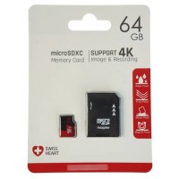 Cartao de Memoria MicroSD 64GB Adaptador SD Leitura 100Mbs