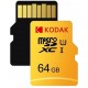 Cartao de Memoria Micro SD 64GB Kodak 4K Leitura 100Mbs