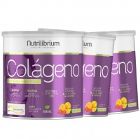 Kit 3 Colageno Hidrolisado com Acido Hialuronico Biotina Coenzima Q10 Pote 200g