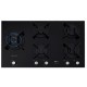 Fogao Cooktop a Gas Fischer 5 Bocas Tripla Chama Mesa Vidro Preto Bivolt