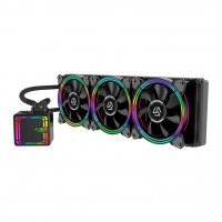 Water Cooler Halo 360mm RGB Soquete AMD Intel 3 Fans Preto