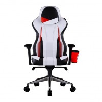 Cadeira Gamer Cooler Master Reclinavel Apoio Braços Cabeça Branca