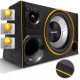 Caixa de Som Trio 12 polegadas Shutt 800W Vies Fino Super Tweeter Corneta