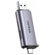 Adaptador USB 3.0 Leitor de Cartao de Memoria SD TF Ugreen USB C