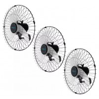 Kit 3 Ventilador de Parede 60cm Turbolex 6 Velocidaes Preto