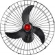 Ventilador de Parede 70cm Goar 3 Pas 10 Velocidaes Preto