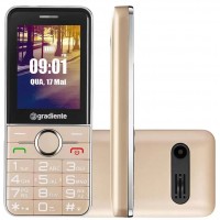 Celular Idoso Dual Chip Radio FM Gradiente MP3 Camera 0.8Mpx Dourado
