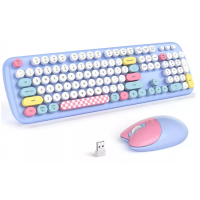 Kit Teclado e Mouse 1600 DPI Sem Fio mofii Azul