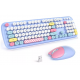 Kit Teclado e Mouse 1600 DPI Sem Fio mofii Azul