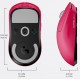 Mouse Gamer Sem fio 25.600 DPI Logitech 5 Botoes Magenta