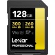 Cartao de Memoria SD 128GB Lexar 4K Leitura 300Mbs Gravaçao 260Mbs
