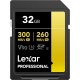 Cartao de Memoria SD 32GB Lexar 4K Leitura 300Mbs Gravaçao 260Mbs
