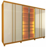 Guarda Roupa com Video 6 Portas Led 4 Gavetas