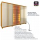 Guarda Roupa 6 Portas Led Vidro 4 Gavetas Naturale Off White