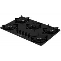 FOG&Atilde;O EL&Eacute;TRICO COOKTOP A G&Aacute;S 5 BOCAS ESMALTADO Fogatti
