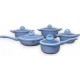 Jogo de Panelas Antiadrente Inox Fogao Induçao 5 Peças Tampa