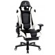 Cadeira Gamer Reclinavel Giratoria Rise com Massageador Preta e Branca
