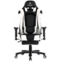 Cadeira Gamer Reclinavel Giratoria Rise com Massageador Preta e Branca