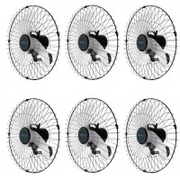 Kit 6 Ventiladores de Parede 60cm Ventplus 200w Preto