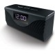 Caixa de Som Portatil Radio FM Bluetooth com Relogio Preta
