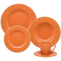 Jogo de Jantar Oxford 30 Pe&ccedil;as Ceramica Laranja
