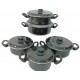 Jogo de Panelas 10 Peças Aluminio Porta Mantimentos 3 Talher Preto