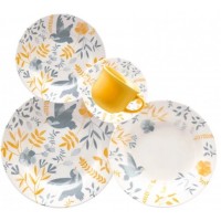 Jogo de Jantar 20 Pe&ccedil;as Oxford Ceramica Estampado Colorido