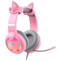 Fone de ouvido Headset Gamer Havit 50mm Rosa USB