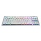 Teclado Gamer Sem Fio Logitech Mecanico RGB Compacto Branco 