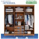 Guarda Roupas Casal MDP 6 Portas Espelhado 3 Gavetas Off White