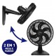 Ventilador de Mesa 2X1 Arno 140W 30 Velocidades 6 Pas Preto