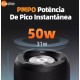 Caixa de Som Portatil Basike Bluetooth Led RGB 50W A prova dAgua
