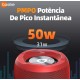 Caixa de Som Portatil Basike Bluetooth Led RGB 50W A prova dAgua