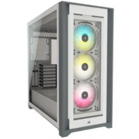 GABINETE GAMER ATX CORSAIR MID TOWER C/ 3 FANS LATERAL FRONTAL VIDRO - BRANCO