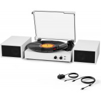 Leitor Disco de Vinil 78 RPM Bluetooth MP3 Branco