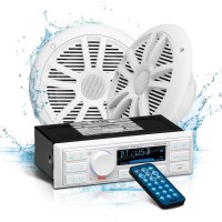 Radio Receptor Naval MP3 Boss Audio Bluetooth 2 Alto Falantes 15cm Branco