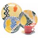Jogo de Jantar Oxford 20 Peças Ceramica Amarelo Estampado