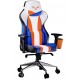 Cadeira Gamer Cooler Master Reclinavel Apoio Braços Cabeça Branca e Azul