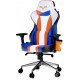 Cadeira Gamer Cooler Master Reclinavel Apoio Braços Cabeça Branca e Azul