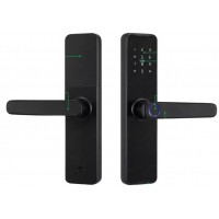 Fechadura Digital Biometrica Tuya Wifi Bluetooth Preta