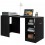 Mesa Escrivaninha MDP Dobravel com 3 Prateleiras Black Luxx