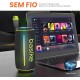 Caixa de Som Portatil 30W RGB Basike Bluetooth A prova dAgua