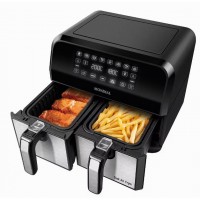 Friadeira Eletrica Air Fryer 8L Mondial Digital 2000W Cesto Duplo Preta Inox