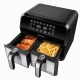 Friadeira Eletrica Air Fryer 8L Mondial Digital 2000W Cesto Duplo Preta Inox