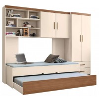 Guarda Roupa Modulado Infantil 2 Portas com 2 Cama Solteiro