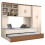 Kit Quarto Guarda Roupa Modulado Infantil 2 Portas com Bicama Solteiro