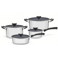 Jogo de Panelas Inox 4 Peças Tramontina Interna Ceramica