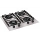 Fogao Cooktop 4 Bocas Mueller 59cm Grade Dupla Preto Bivolt
