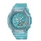 Relogio Feminino Digital Analogico 46mm Casio 31 Fusos Horarios Transparente